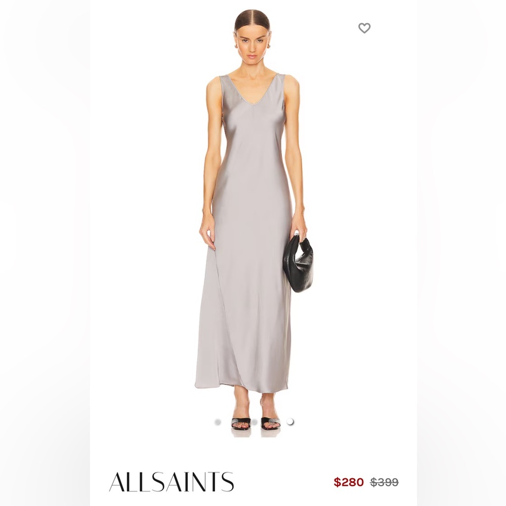 ALL SAINTS Amos dress grey slip